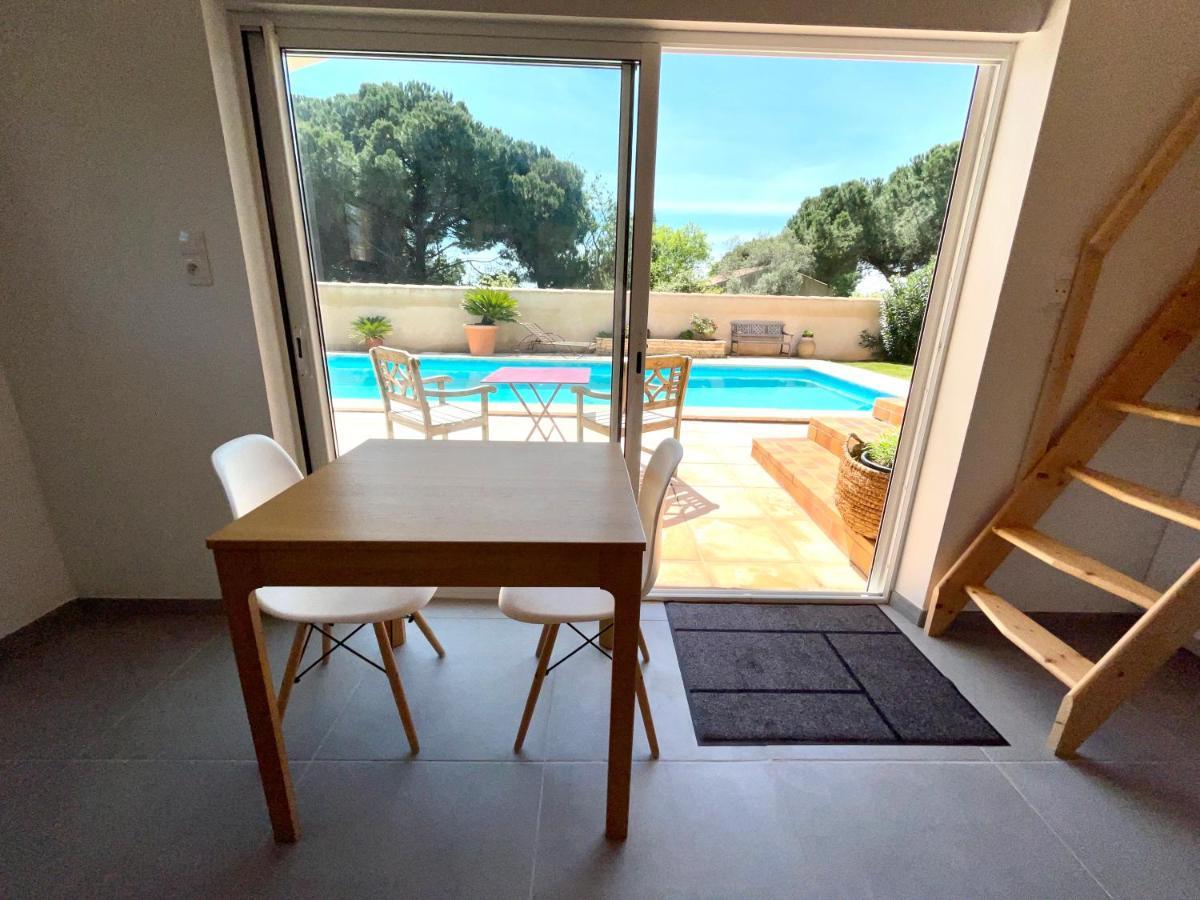 Annexe Des Pins - Studio Gite Avec Piscine & Climatisation Villeneuve-les-Beziers Exterior photo